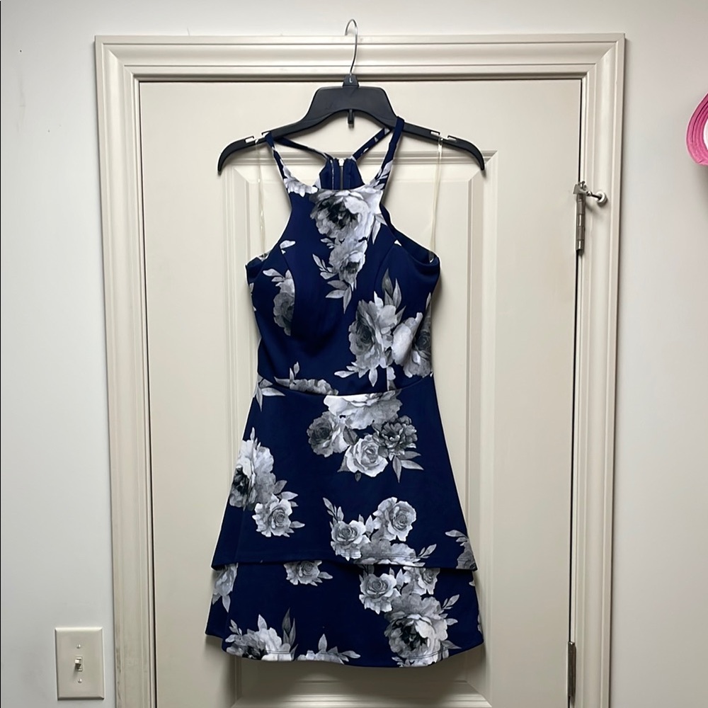 Blue and White Halter Sundress